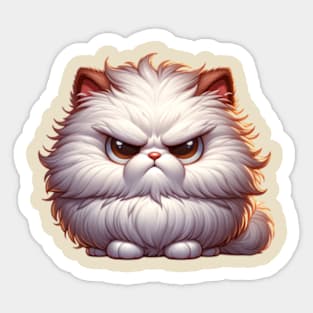 Grumpy Fluffy Cat Sticker